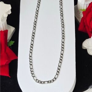 Silver Figaro Chain Necklace 3.5mm Stainless Steel Classic Link 20" Everyday